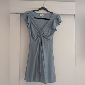 Rolla Coster Light Blue Ruched Midi Dress